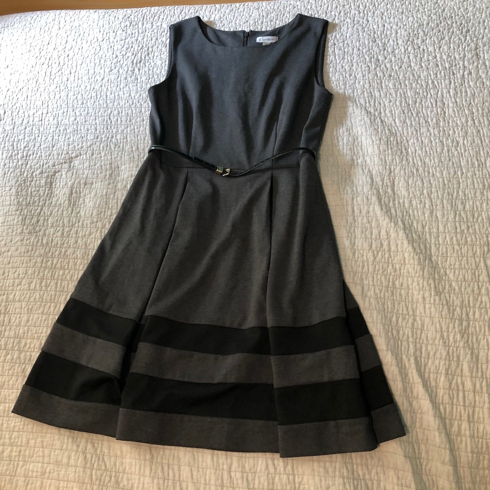 Calvin Klein sleeveless dress grey and black